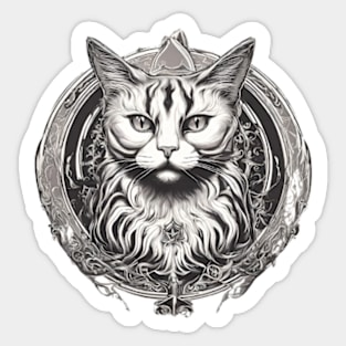 symbolism cat art emblem Sticker